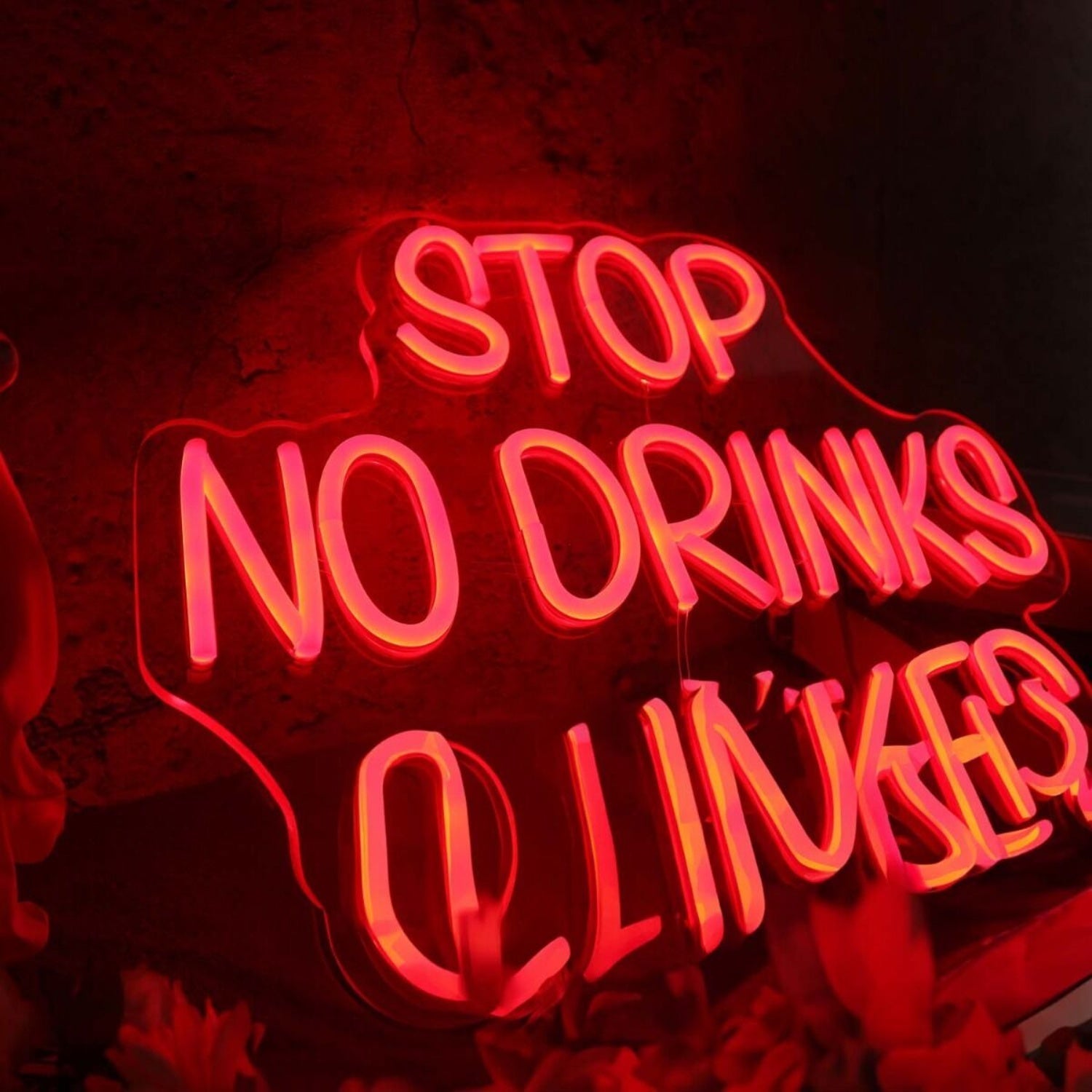 Stop No Drinks Allowed Red Led Neon Sign - Shineneon