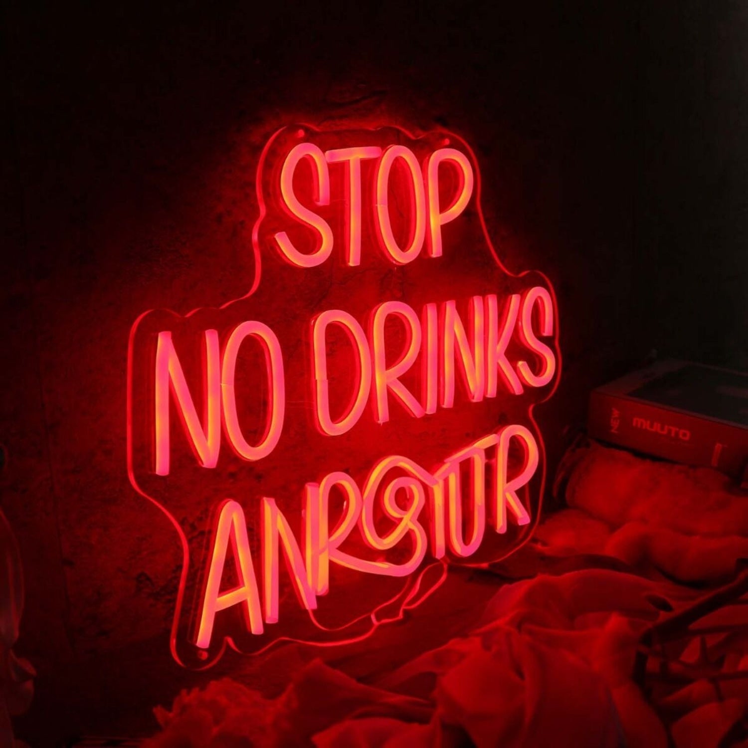 Stop No Drinks Allowed Red Led Neon Sign - Shineneon
