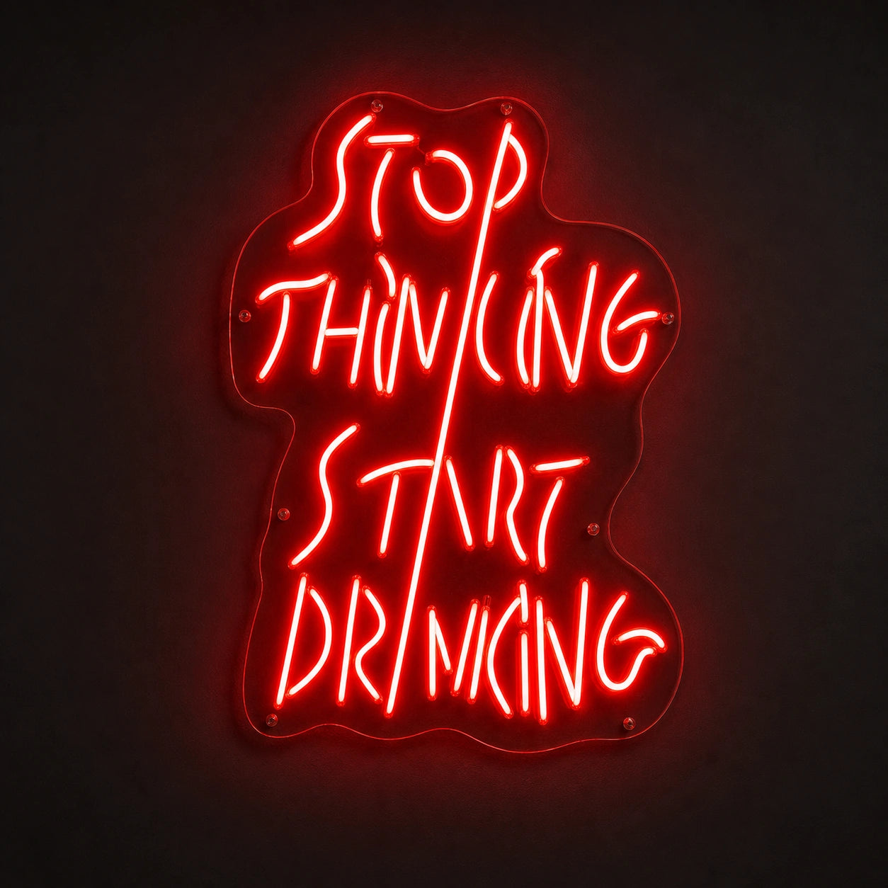 Stop Thinking About Drinking LED Neon Sign Garage Man Cave Neon Sign main product image