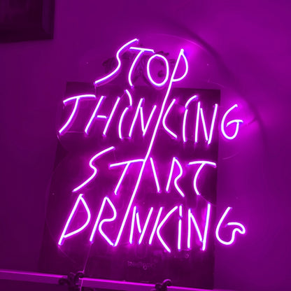 Stop Thinking Neon Prompt To Action | Shineneon