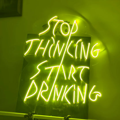 Stop Thinking Neon Prompt To Action | Shineneon