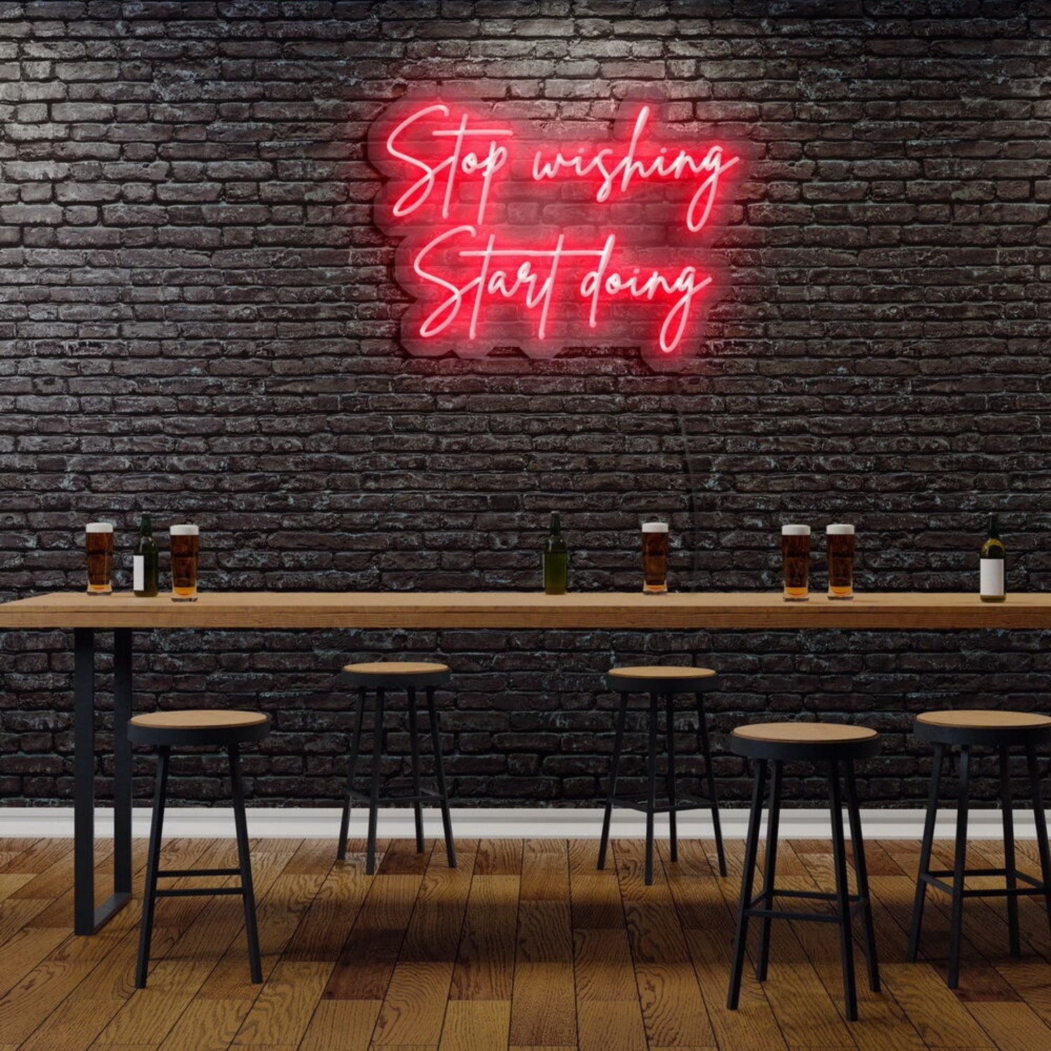 Stop Wishing Start Doing Led Neon Sign | Shineneon