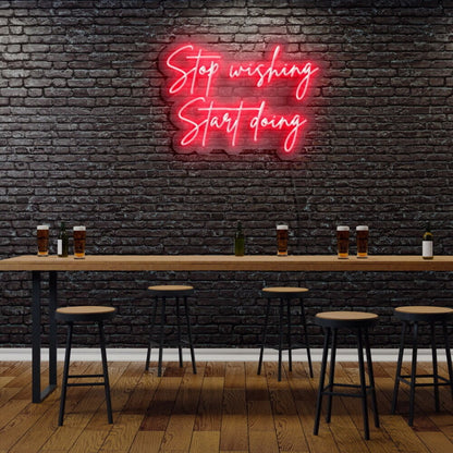Stop Wishing Start Doing Led Neon Sign | Shineneon