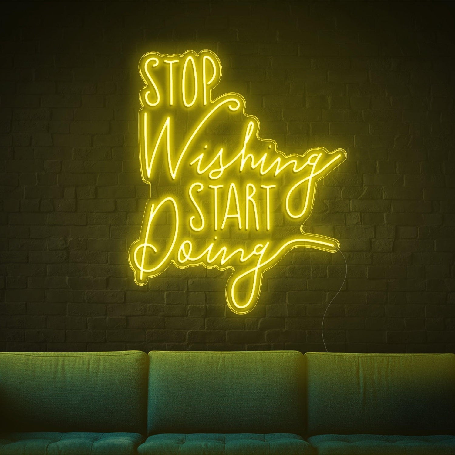 Stop Wishing Start Doing Pink Led Neon Sign For Home Studio Wall Decor | Shineneon
