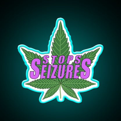 Stops Seizures Hemp Inspired Green Leaf Led Neon Sign Rgb Color - Size and dimension reference