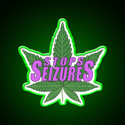 Stops Seizures Hemp Inspired Green Leaf Led Neon Sign Rgb Color - LED neon sign view 8