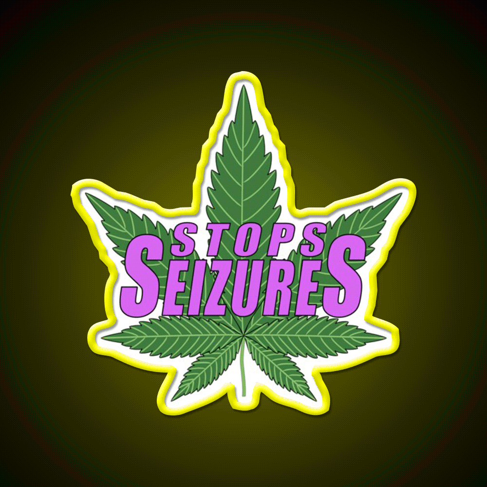 Stops Seizures Hemp Inspired Green Leaf Led Neon Sign Rgb Color - Custom LED neon sign front view