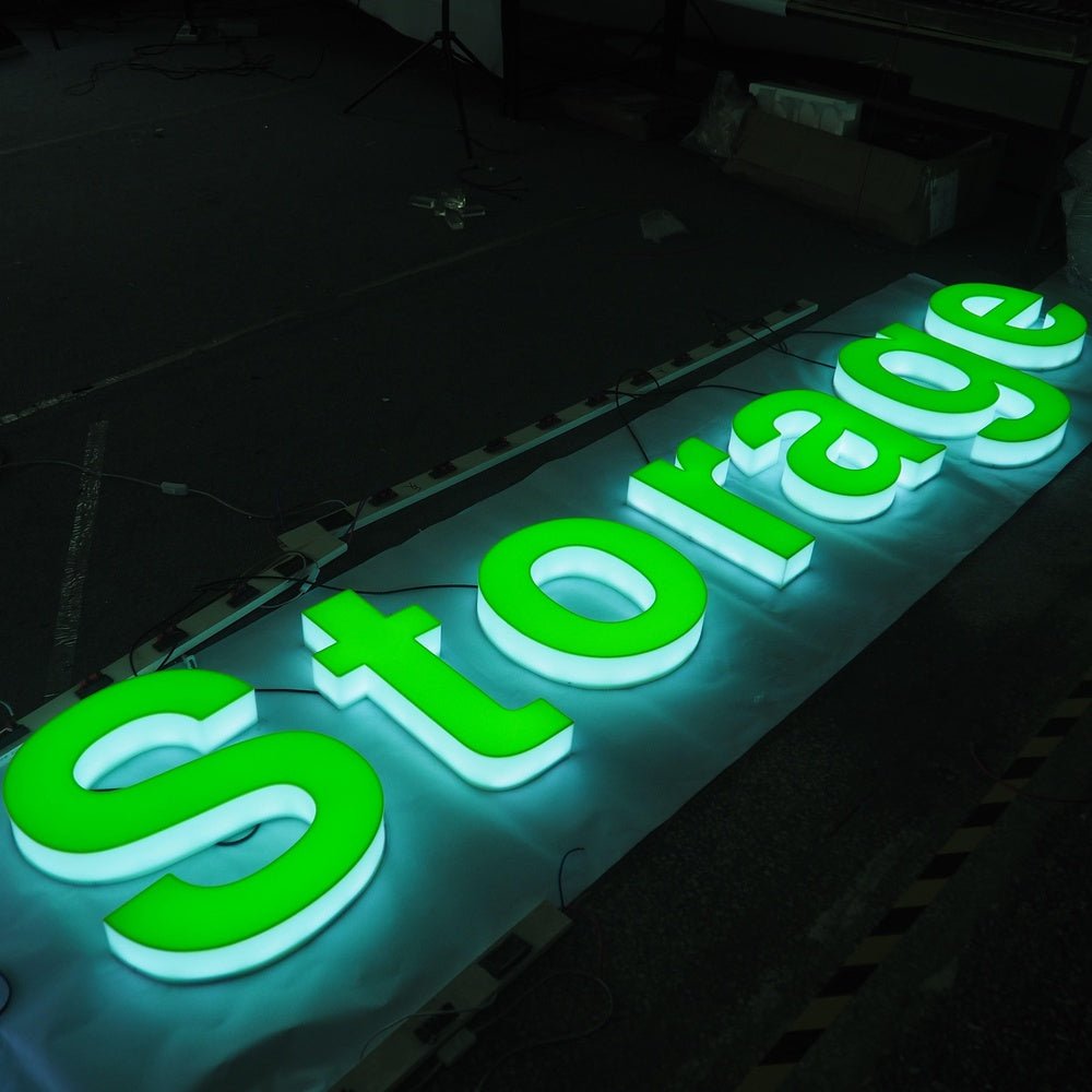 Storage 3D Front And Back Lit Letters Metal Led Sign - Shineneon