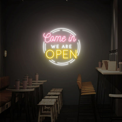 Storefront Office Or Bar We Re Open Business Logo Open Led Light | Shineneon