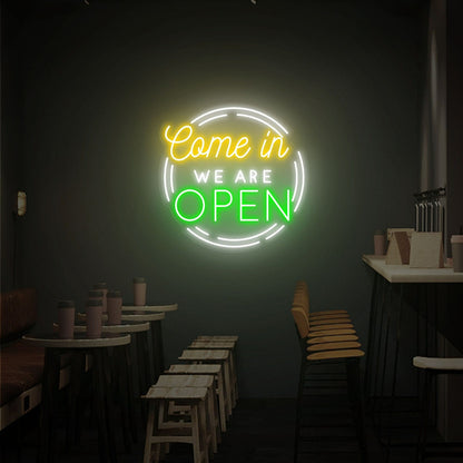 Storefront Office Or Bar We Re Open Business Logo Open Led Light | Shineneon