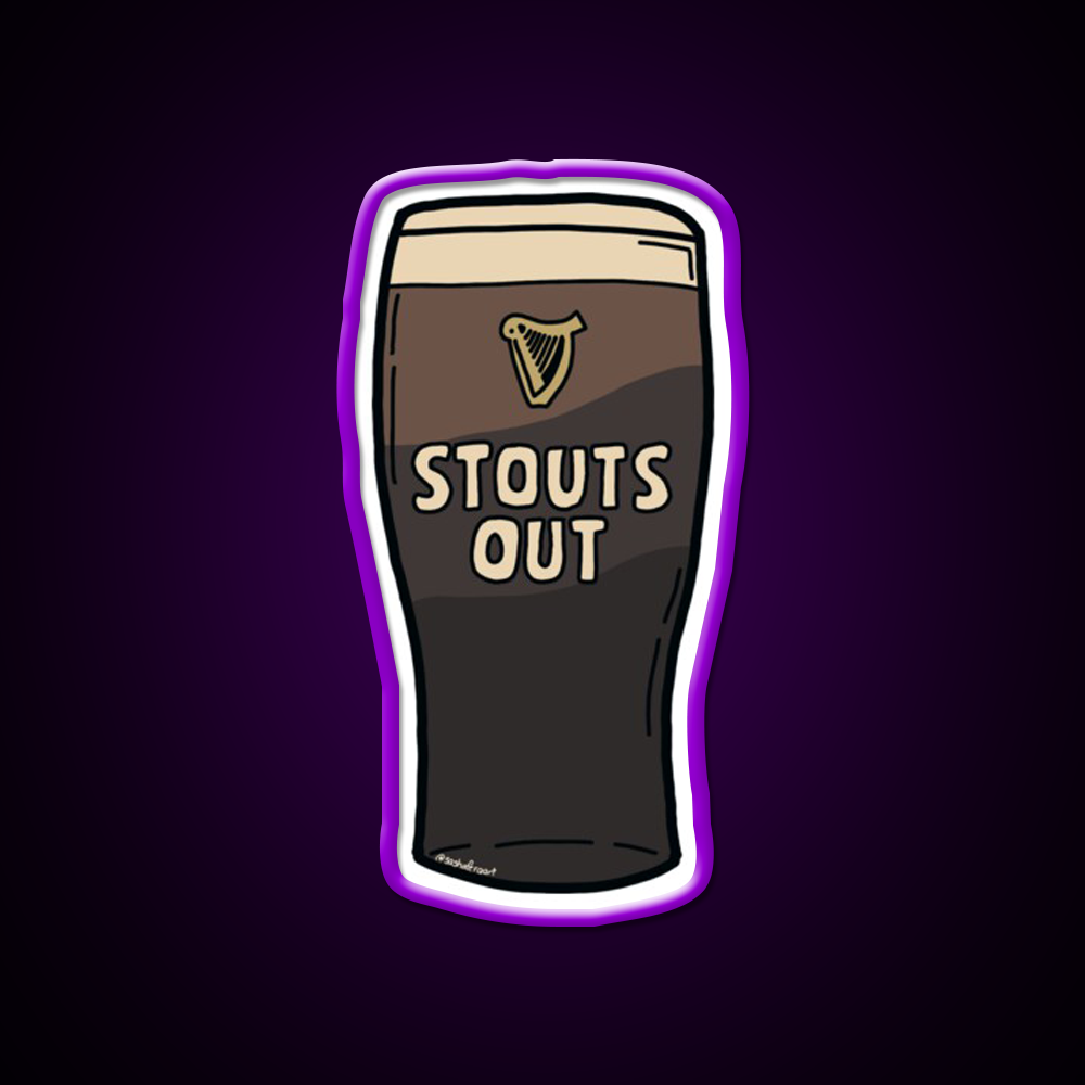 Stouts Out Beer Ni Slang Beer Bar Decor Led Neon Sign Rgb Color - LED neon sign view 9