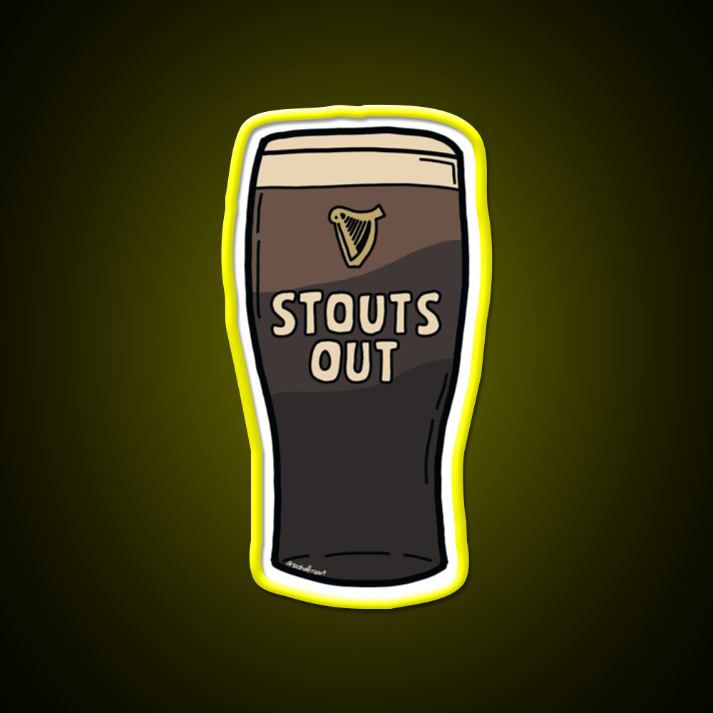 Stouts Out Beer Ni Slang Beer Bar Decor Led Neon Sign Rgb Color - LED neon sign view 7