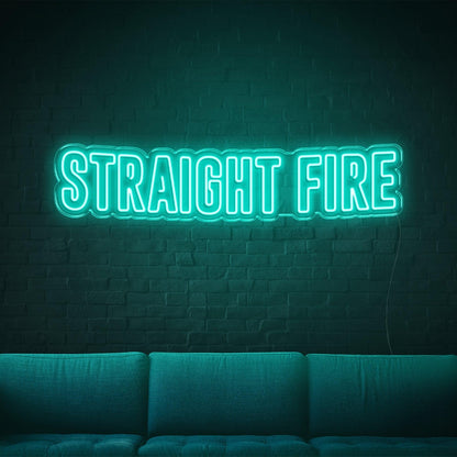 Straight Fire Bright Yellow Bold Led Neon Sign For Home Bar Wall Decor | Shineneon