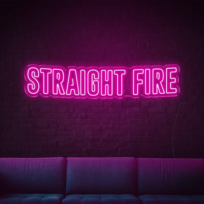 Straight Fire Bright Yellow Bold Led Neon Sign For Home Bar Wall Decor | Shineneon