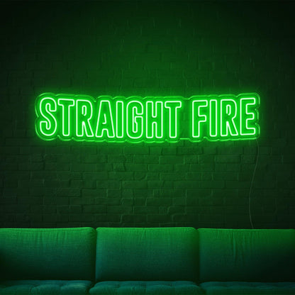 Straight Fire Bright Yellow Bold Led Neon Sign For Home Bar Wall Decor | Shineneon