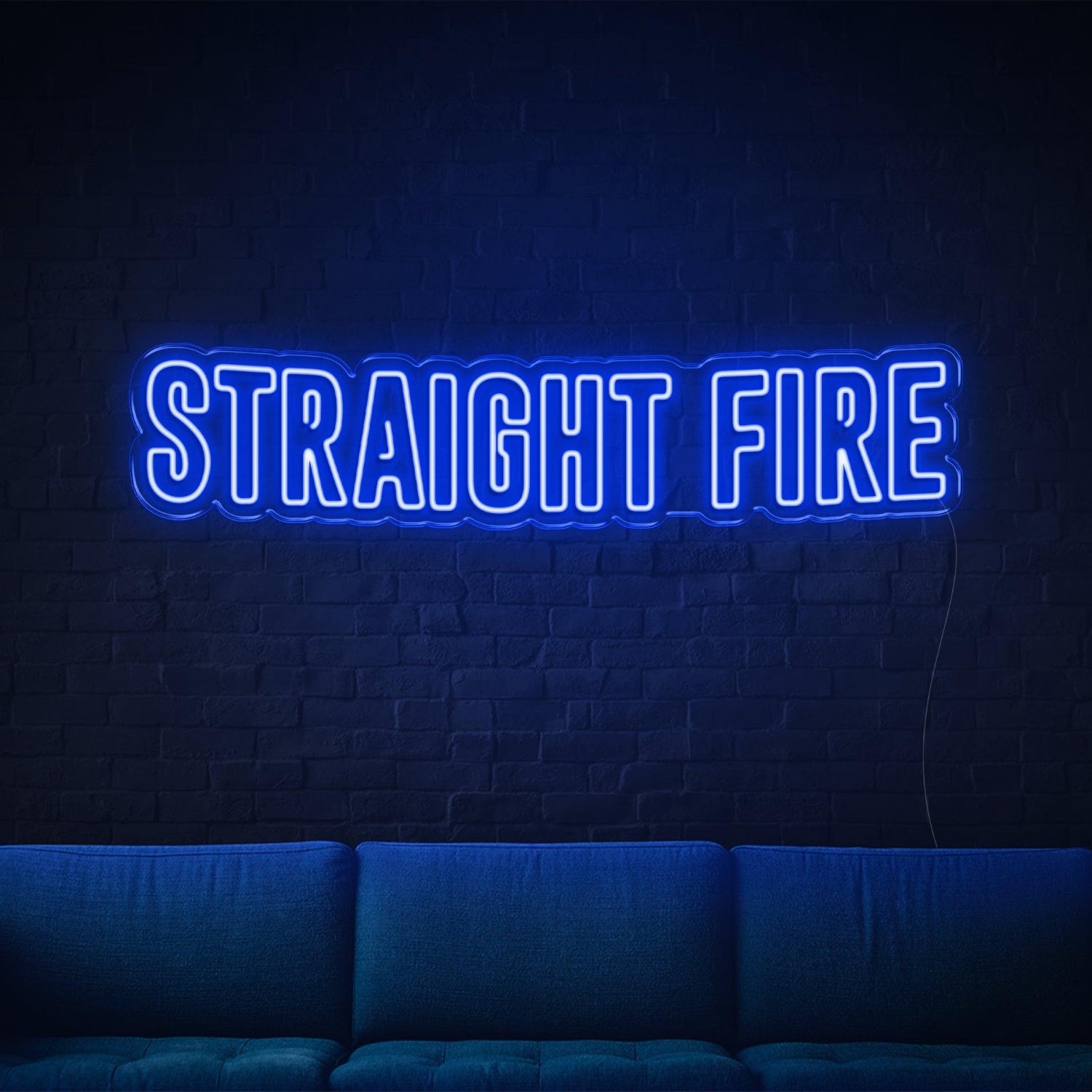 Straight Fire Bright Yellow Bold Led Neon Sign For Home Bar Wall Decor | Shineneon