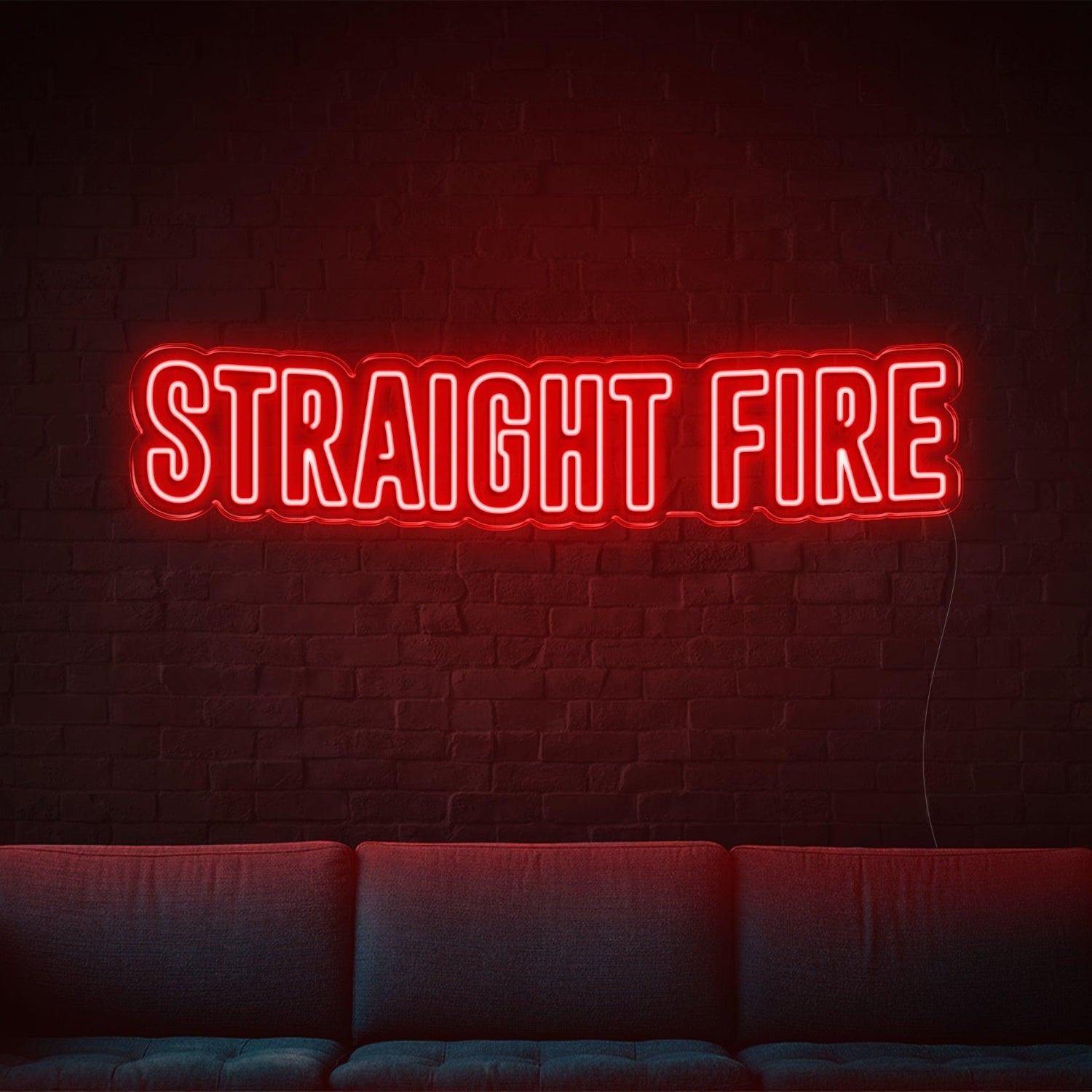 Straight Fire Bright Yellow Bold Led Neon Sign For Home Bar Wall Decor | Shineneon