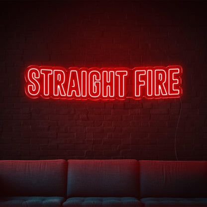 Straight Fire Bright Yellow Bold Led Neon Sign For Home Bar Wall Decor | Shineneon