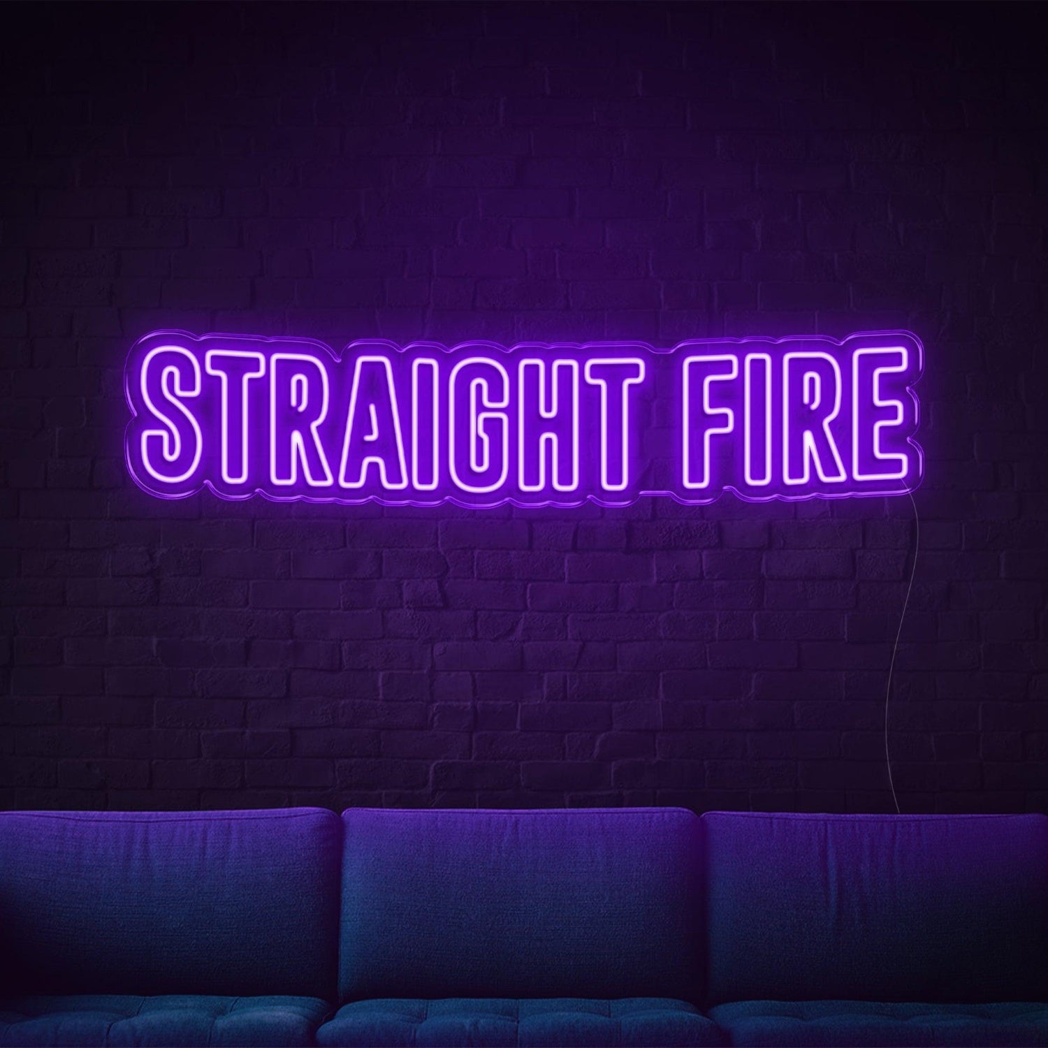 Straight Fire Bright Yellow Bold Led Neon Sign For Home Bar Wall Decor | Shineneon