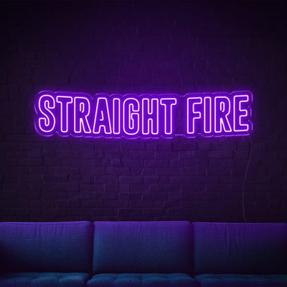 Straight Fire Bright Yellow Bold Led Neon Sign For Home Bar Wall Decor | Shineneon