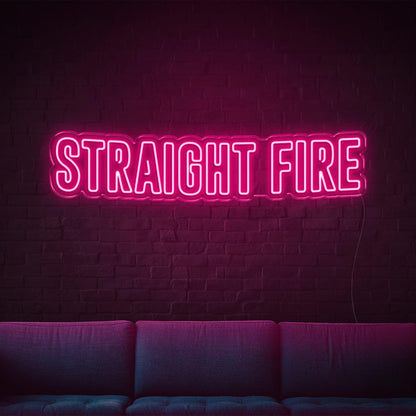 Straight Fire Bright Yellow Bold Led Neon Sign For Home Bar Wall Decor | Shineneon