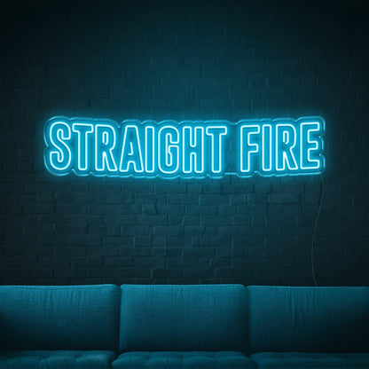 Straight Fire Bright Yellow Bold Led Neon Sign For Home Bar Wall Decor | Shineneon