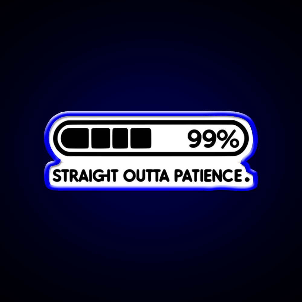 Straight Outta Patience Black Man Cave Bar Led Neon Sign Rgb Color