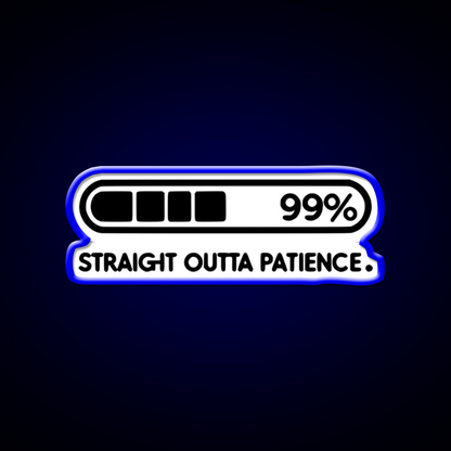 Straight Outta Patience Black Man Cave Bar Led Neon Sign Rgb Color