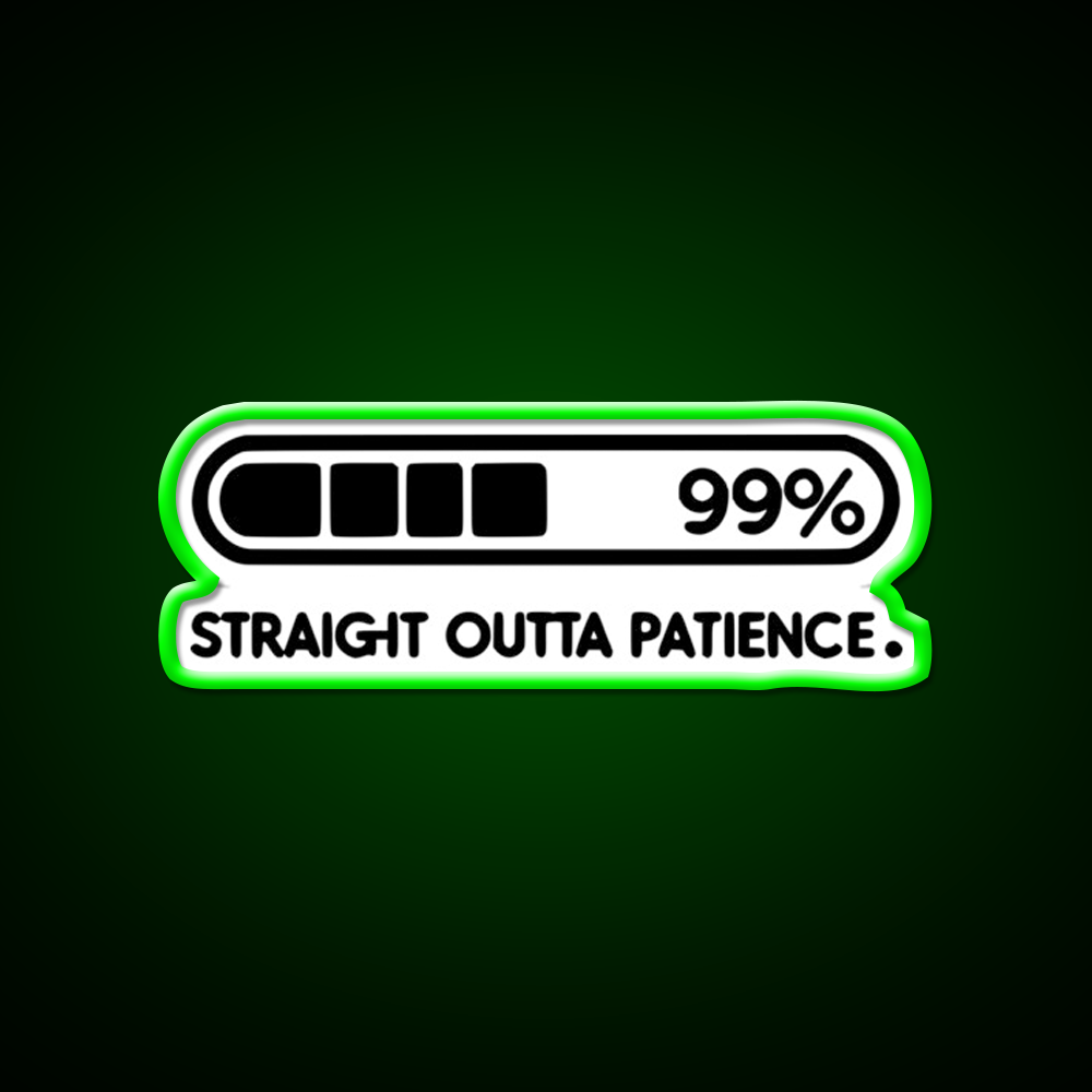 Straight Outta Patience Black Man Cave Bar Led Neon Sign Rgb Color