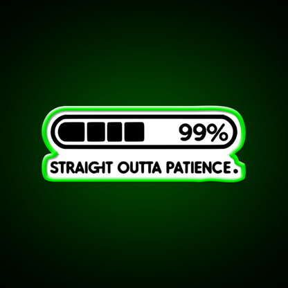 Straight Outta Patience Black Man Cave Bar Led Neon Sign Rgb Color
