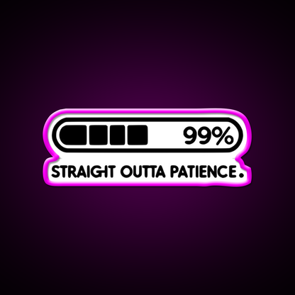 Straight Outta Patience Black Man Cave Bar Led Neon Sign Rgb Color