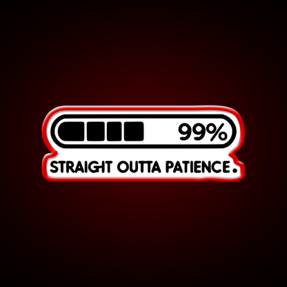 Straight Outta Patience Black Man Cave Bar Led Neon Sign Rgb Color
