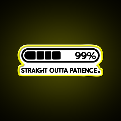 Straight Outta Patience Black Man Cave Bar Led Neon Sign Rgb Color