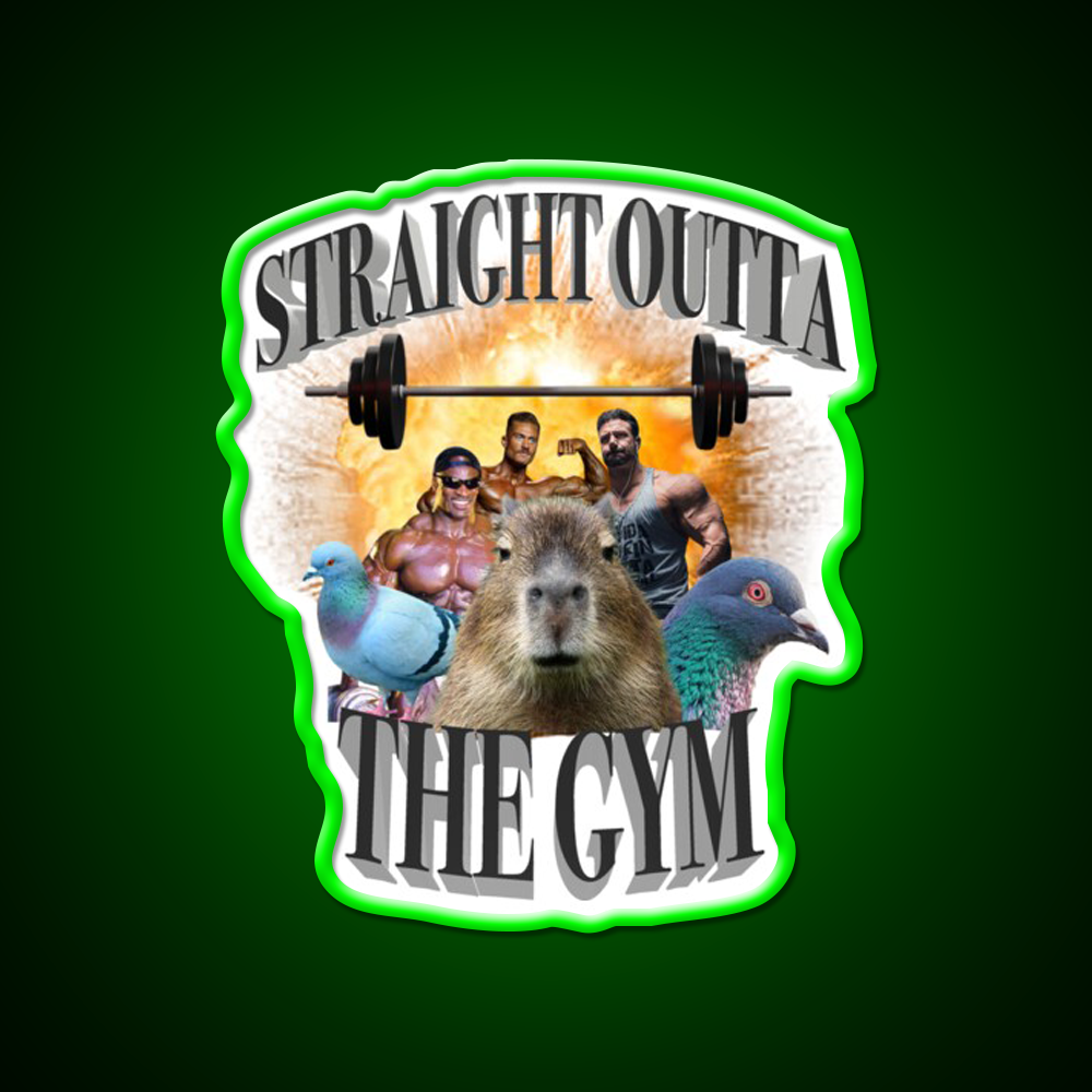 Straight Outta The Gym Fitness Led Neon Sign Rgb Color