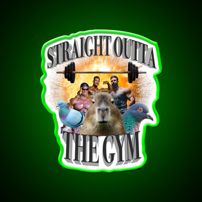 Straight Outta The Gym Fitness Led Neon Sign Rgb Color
