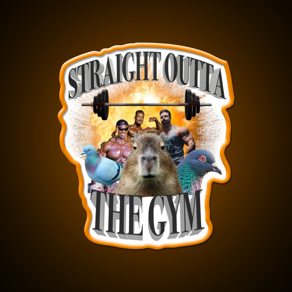 Straight Outta The Gym Fitness Led Neon Sign Rgb Color