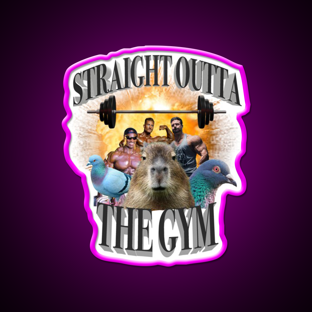 Straight Outta The Gym Fitness Led Neon Sign Rgb Color