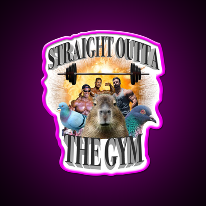 Straight Outta The Gym Fitness Led Neon Sign Rgb Color