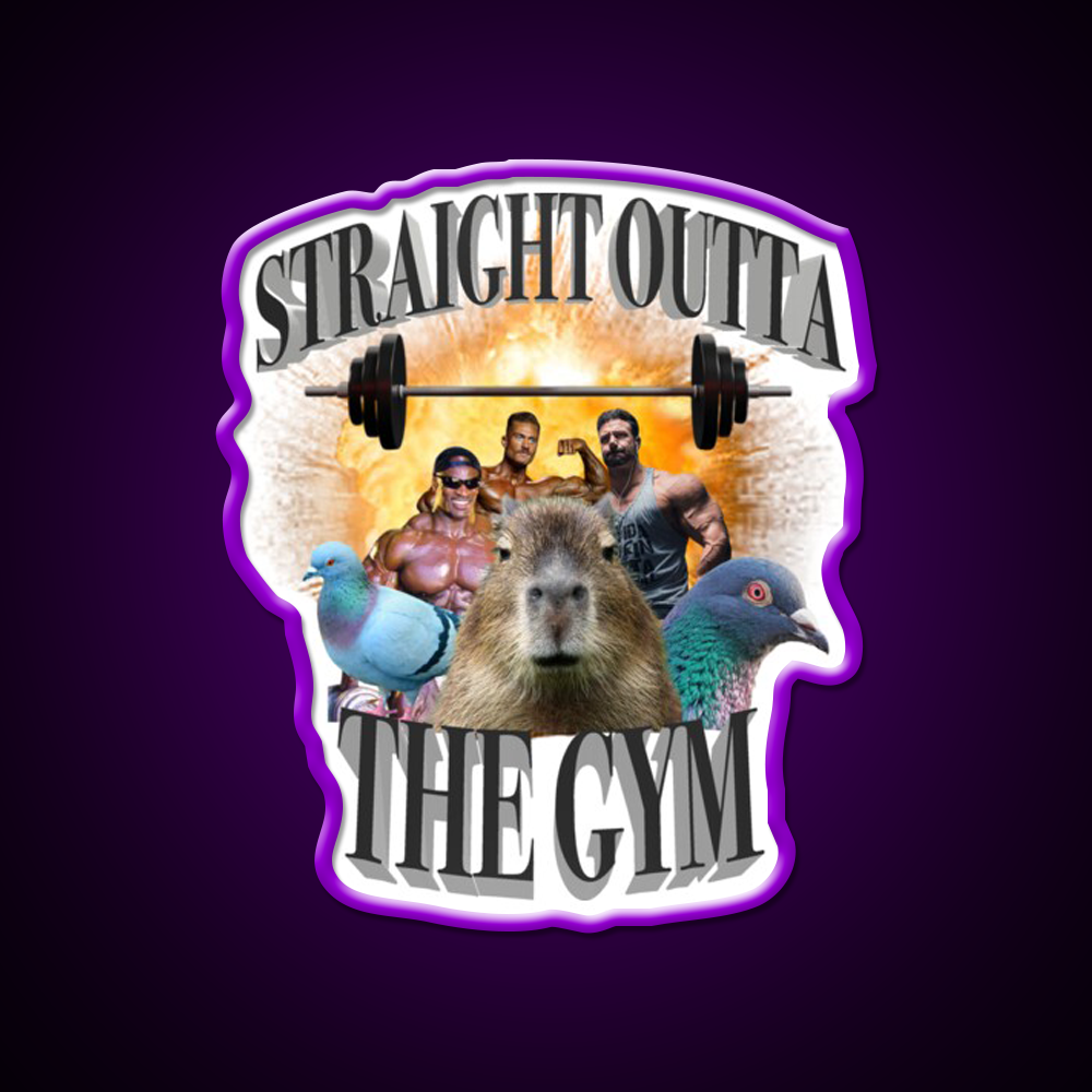 Straight Outta The Gym Fitness Led Neon Sign Rgb Color