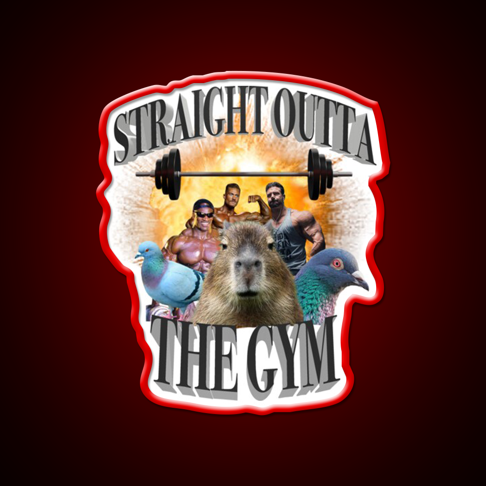 Straight Outta The Gym Fitness Led Neon Sign Rgb Color