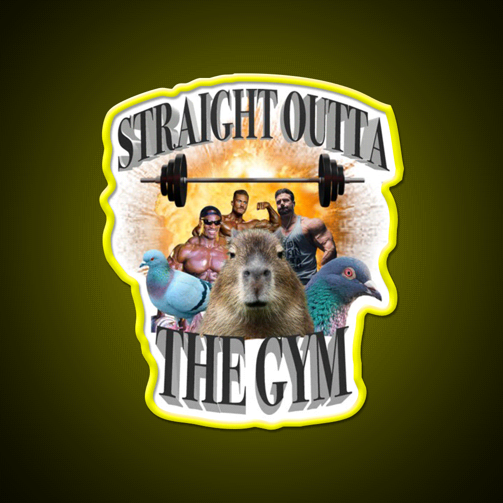 Straight Outta The Gym Fitness Led Neon Sign Rgb Color