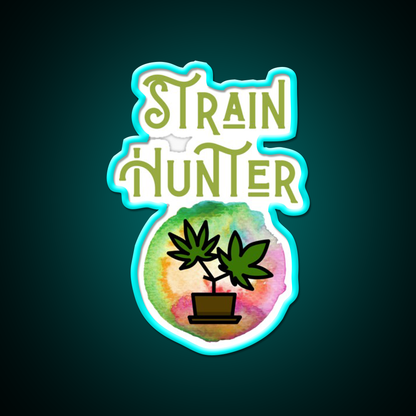 Strain Hunter Hemp Inspired Green Leaf Led Neon Sign Rgb Color