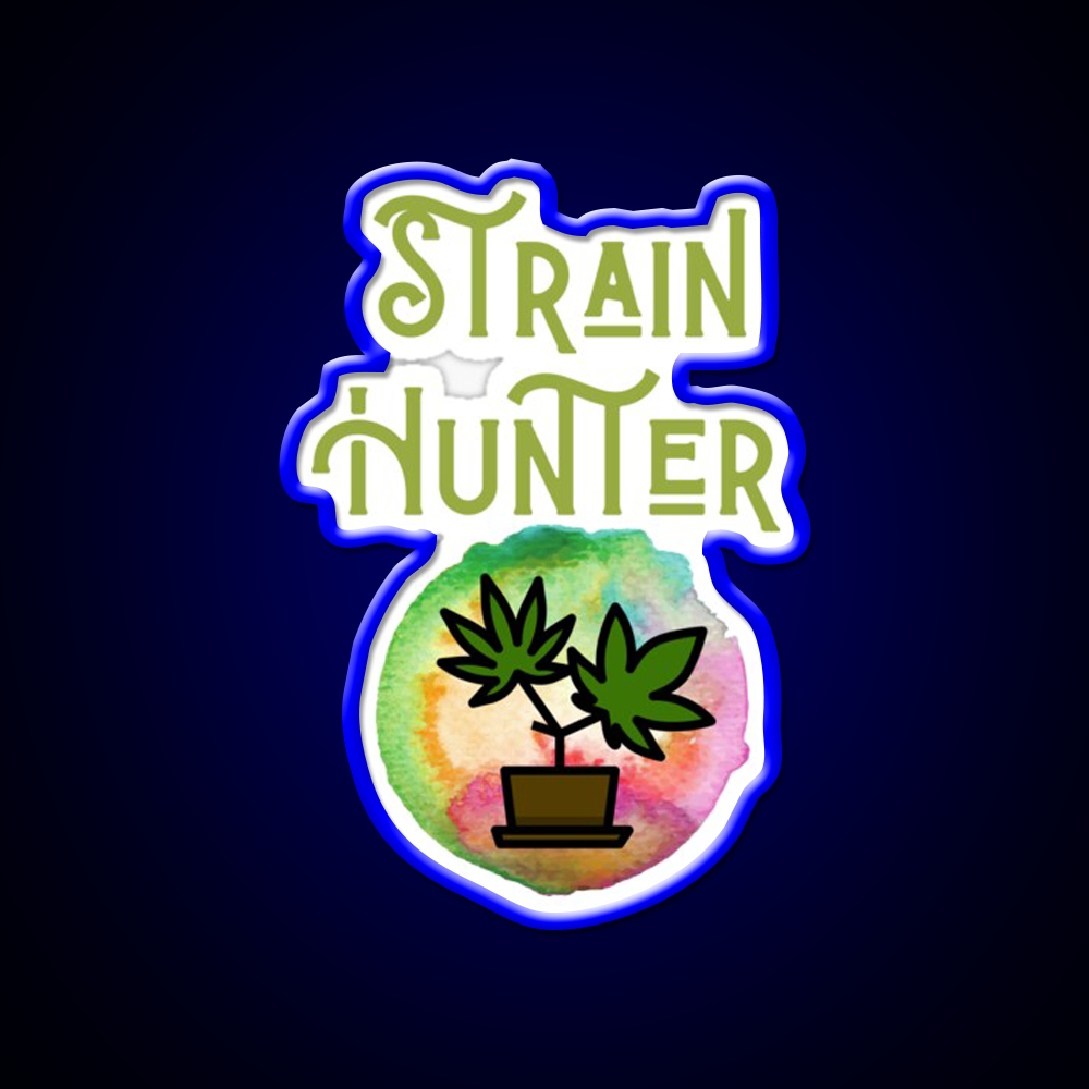 Strain Hunter Hemp Inspired Green Leaf Led Neon Sign Rgb Color