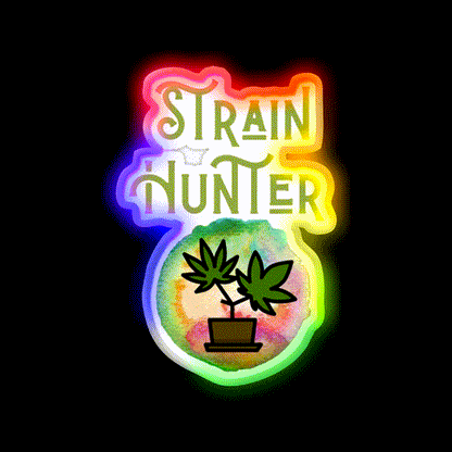 Strain Hunter Hemp Inspired Green Leaf Led Neon Sign Rgb Color
