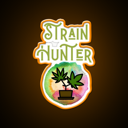Strain Hunter Hemp Inspired Green Leaf Led Neon Sign Rgb Color