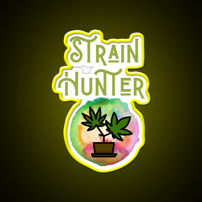 Strain Hunter Hemp Inspired Green Leaf Led Neon Sign Rgb Color