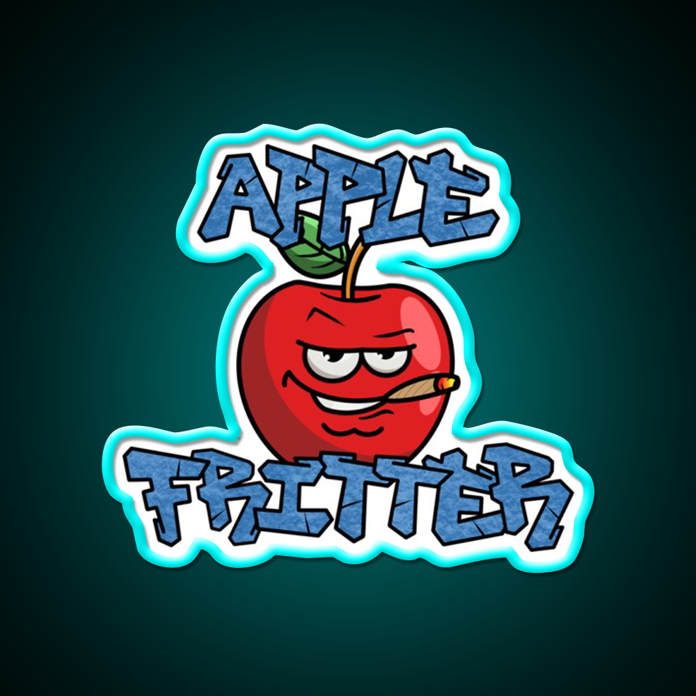Strain Series Apple Fritter Hemp Inspired Green Leaf Led Neon Sign Rgb Color - Size and dimension reference