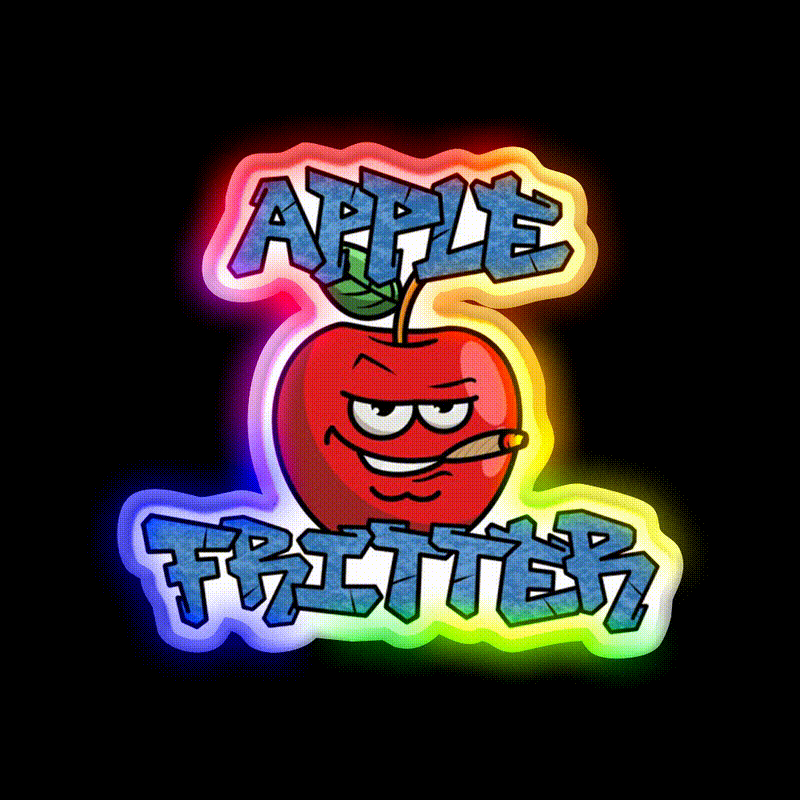Strain Series Apple Fritter Hemp Inspired Green Leaf Led Neon Sign Rgb Color - LED neon sign close-up detail
