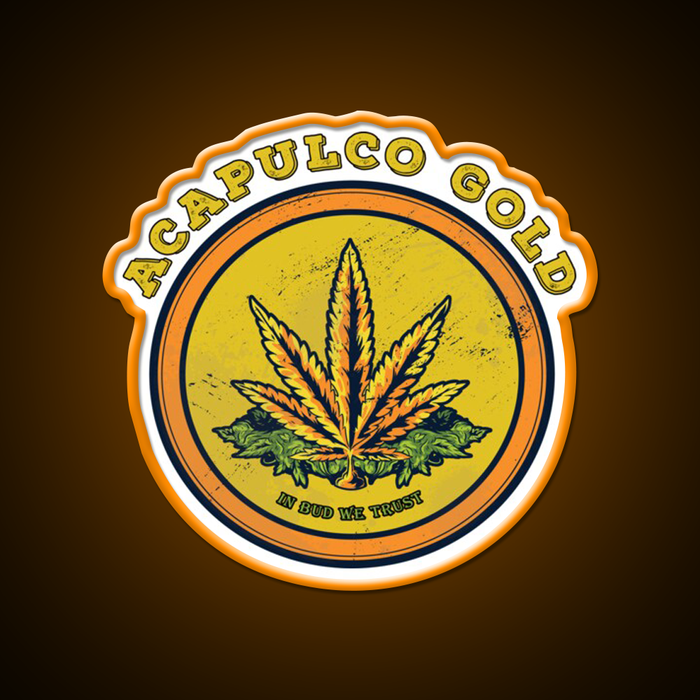 Strains Acapulco Gold Hemp Inspired Green Leaf Led Neon Sign Rgb Color - LED neon sign view 6