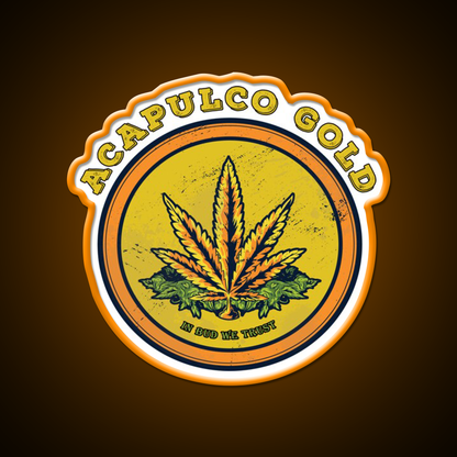 Strains Acapulco Gold Hemp Inspired Green Leaf Led Neon Sign Rgb Color - LED neon sign view 6